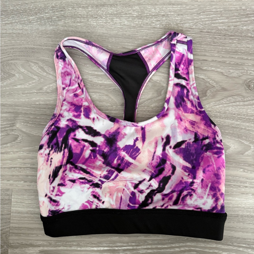 LuLaRoe Purple Black Sports Bra Moisture-Wicking Racerback